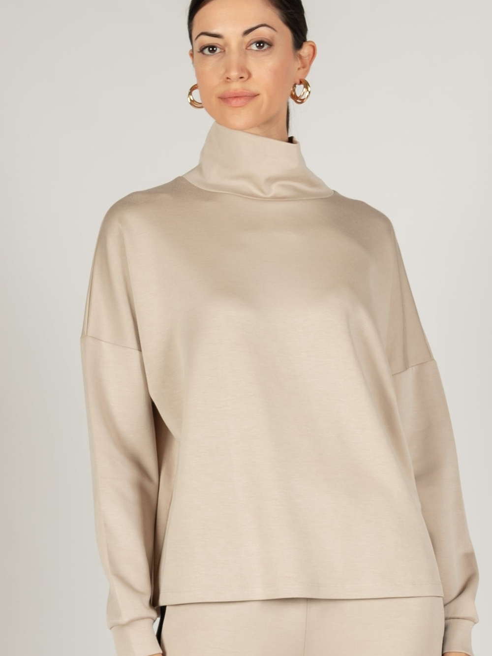P. CILL Norah Mock Neck Long Sleeve Top